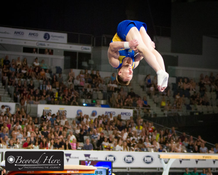 Men's vault competition. Gymnastics.